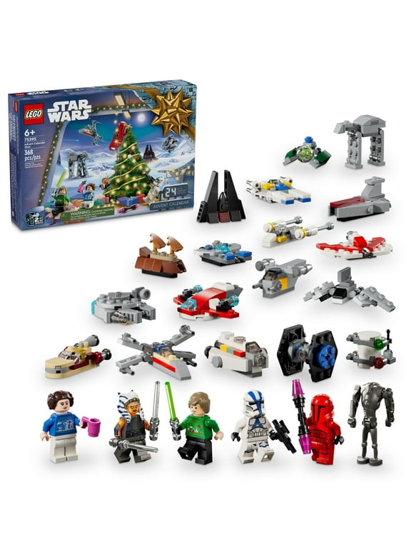 LEGO Star Wars 2024 Advent Calendar for Kids, Building Set with 6 Star Wars Figures and 18 Mini Toys, 75395