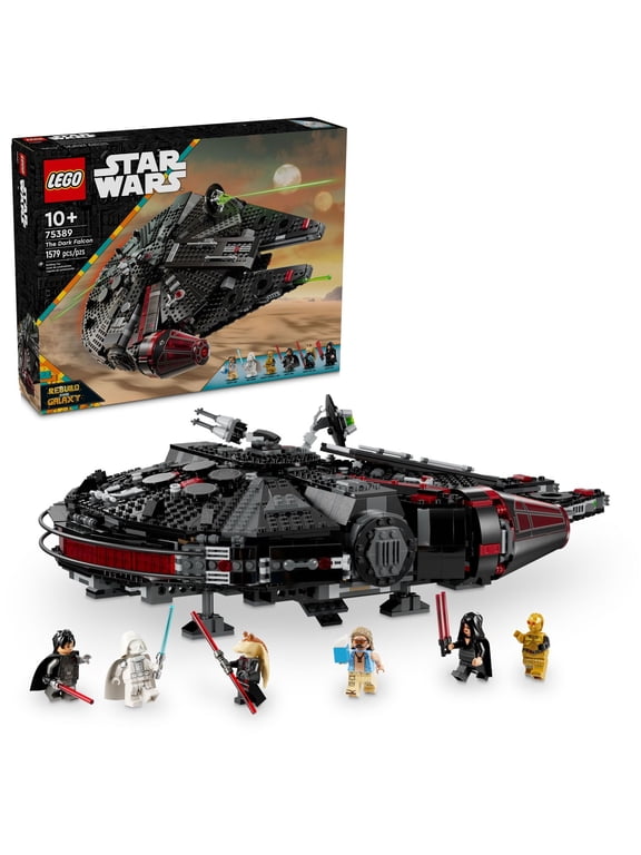 Star Wars The Dark Falcon Building Set, Star Wars Toy with 8 Minifigures, Birthday Gift for Kids, 75389