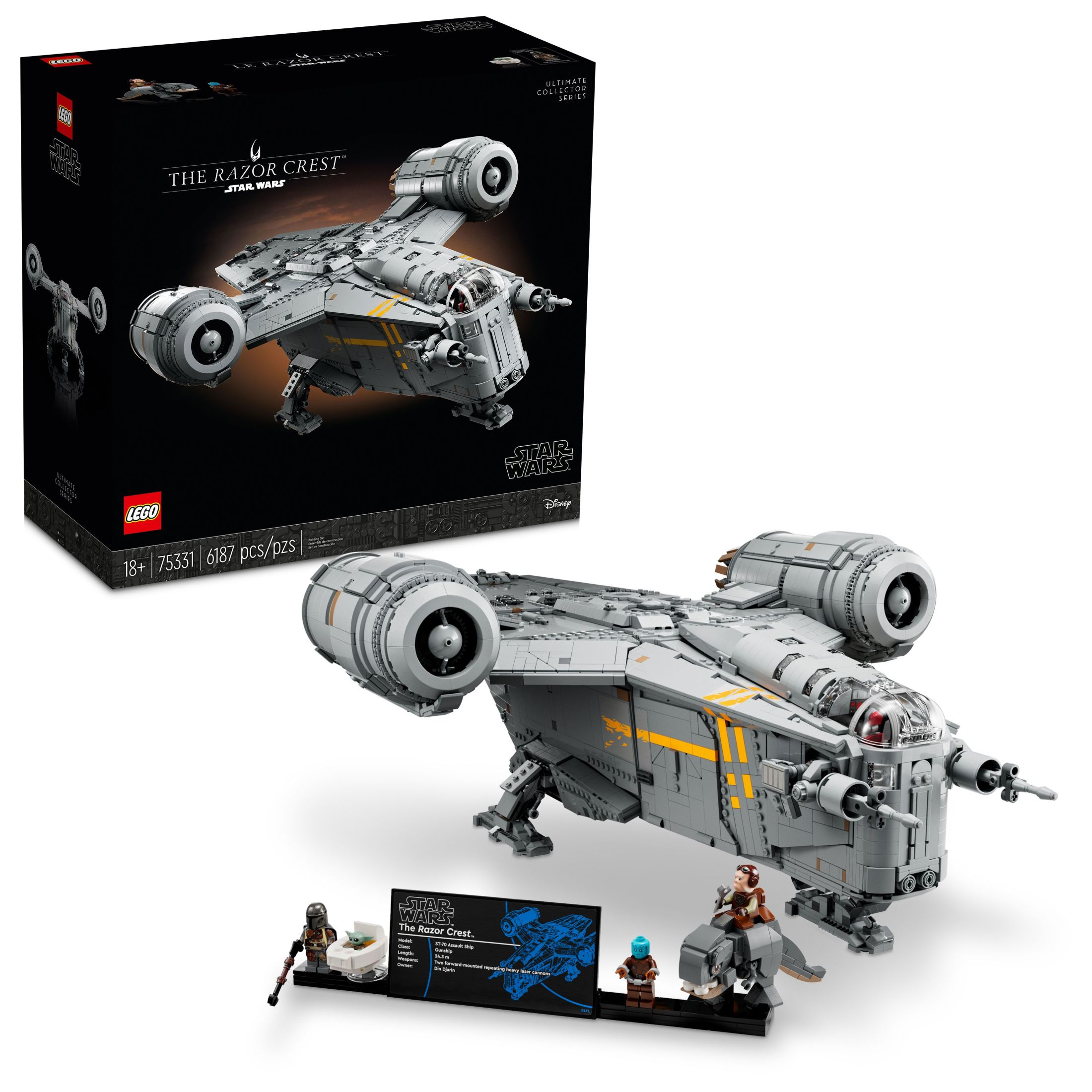 LEGO Star Wars The Razor Crest UCS Starship Set, May the 4th Collectible Model Kit for Adults, Iconic Mandalorian Memorabilia, Great Gift for Star Wars Fans, 75331 - image 1 of 9