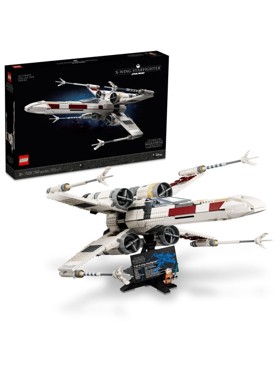 Star Wars Ultimate Collector Series X-Wing Starfighter Building Set for Adults, Collectible Ship with Luke Skywalker Minifigure for Fans, 75355