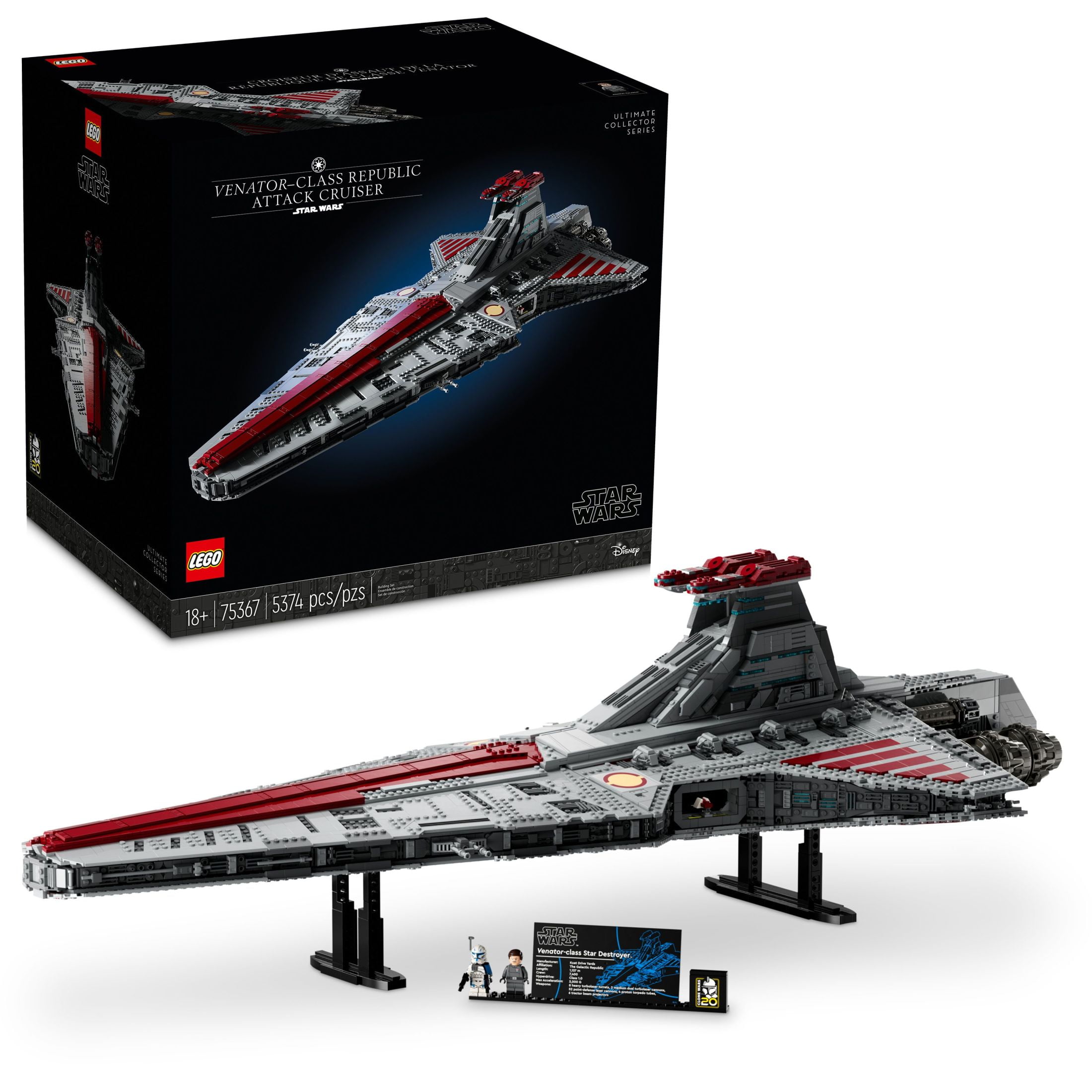 LEGO Star Wars Venator-Class Republic Attack Cruiser, Ultimate Collector  Series Building Set for Adults with Captain Rex Minifigure, Star Wars Gift,  