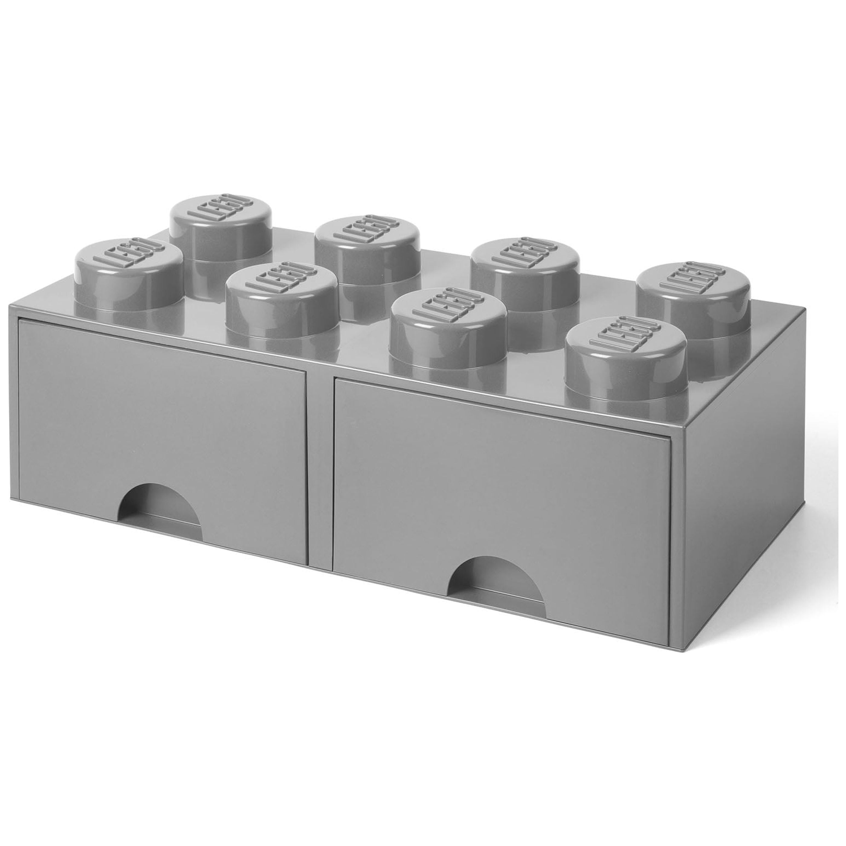 LEGO Storage Brick 8 (2 Drawers) Medium Stone Grey
