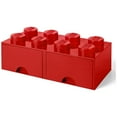 thumbnail image 1 of LEGO Storage Brick 8 (2 Drawers) - Red, 1 of 6