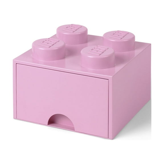LEGO Storage Plastic 4 Brick with Drawer, Light Purple, Children Age 3+