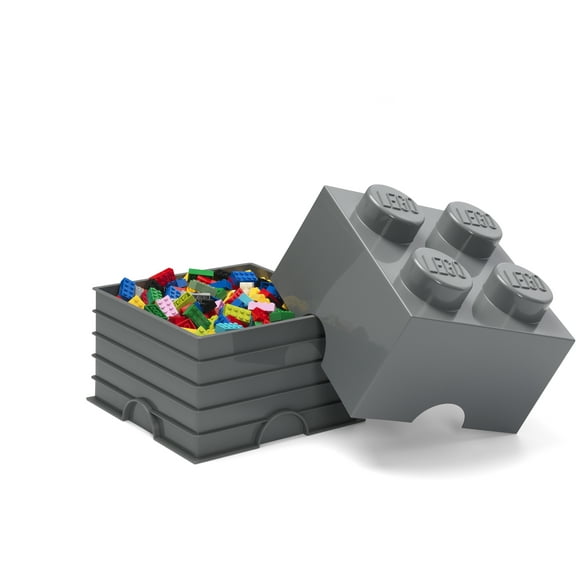 LEGO Storage Brick with 4 Knobs - Dark Grey