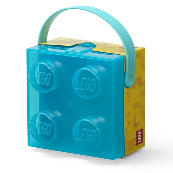 LEGO: Storage case/Lunch Box W/ Handle in Translucent Light Blue