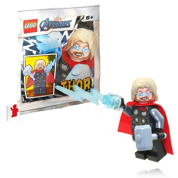 LEGO Super Heroes Avengers Minifigure - Thor with Mjolnir Hammer and Lighting Bolt (2020 Version)