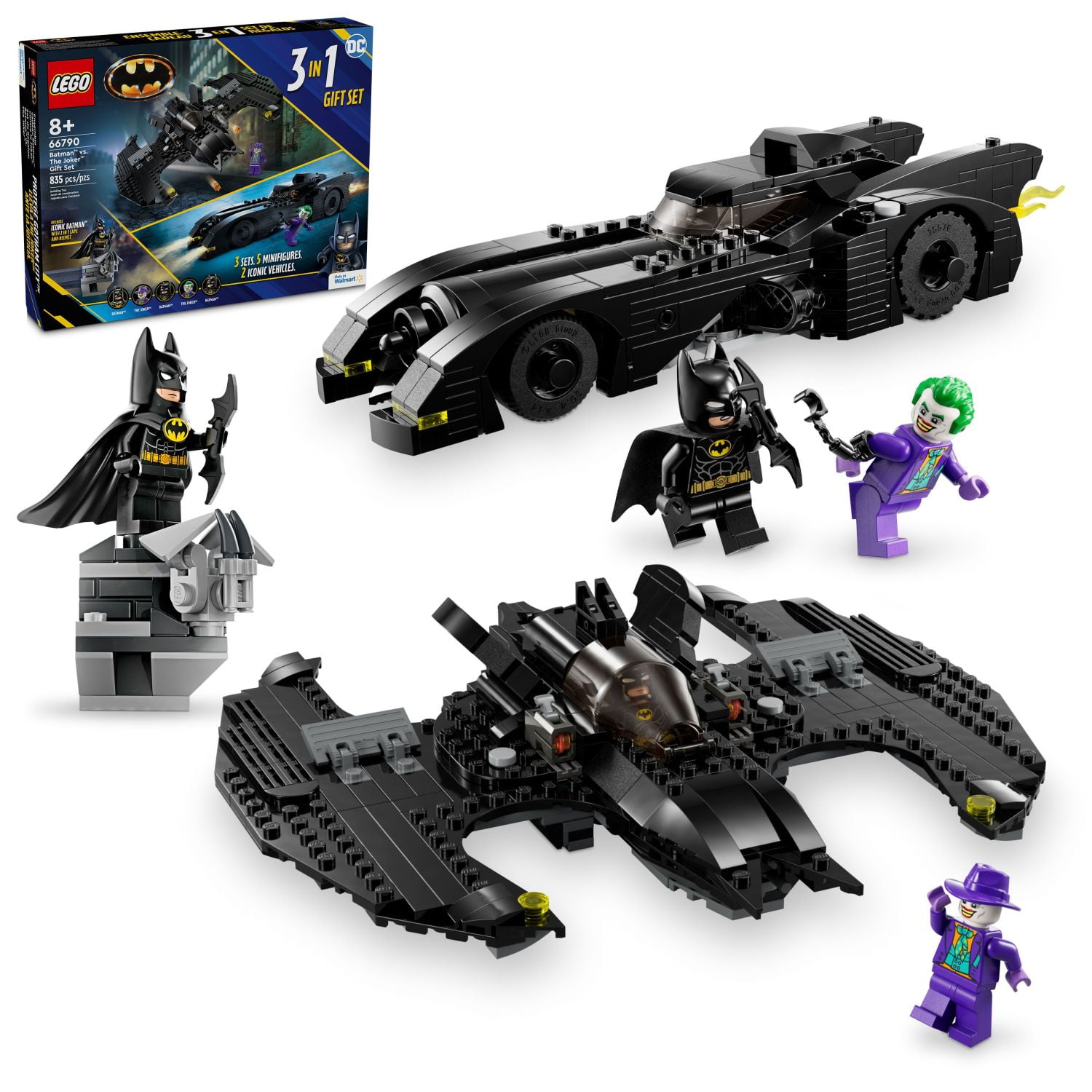 LEGO DC Batman vs. The Joker Gift Set 3 Action Packed Builds in 1 Box Batman Superhero Toy 66790 Walmart