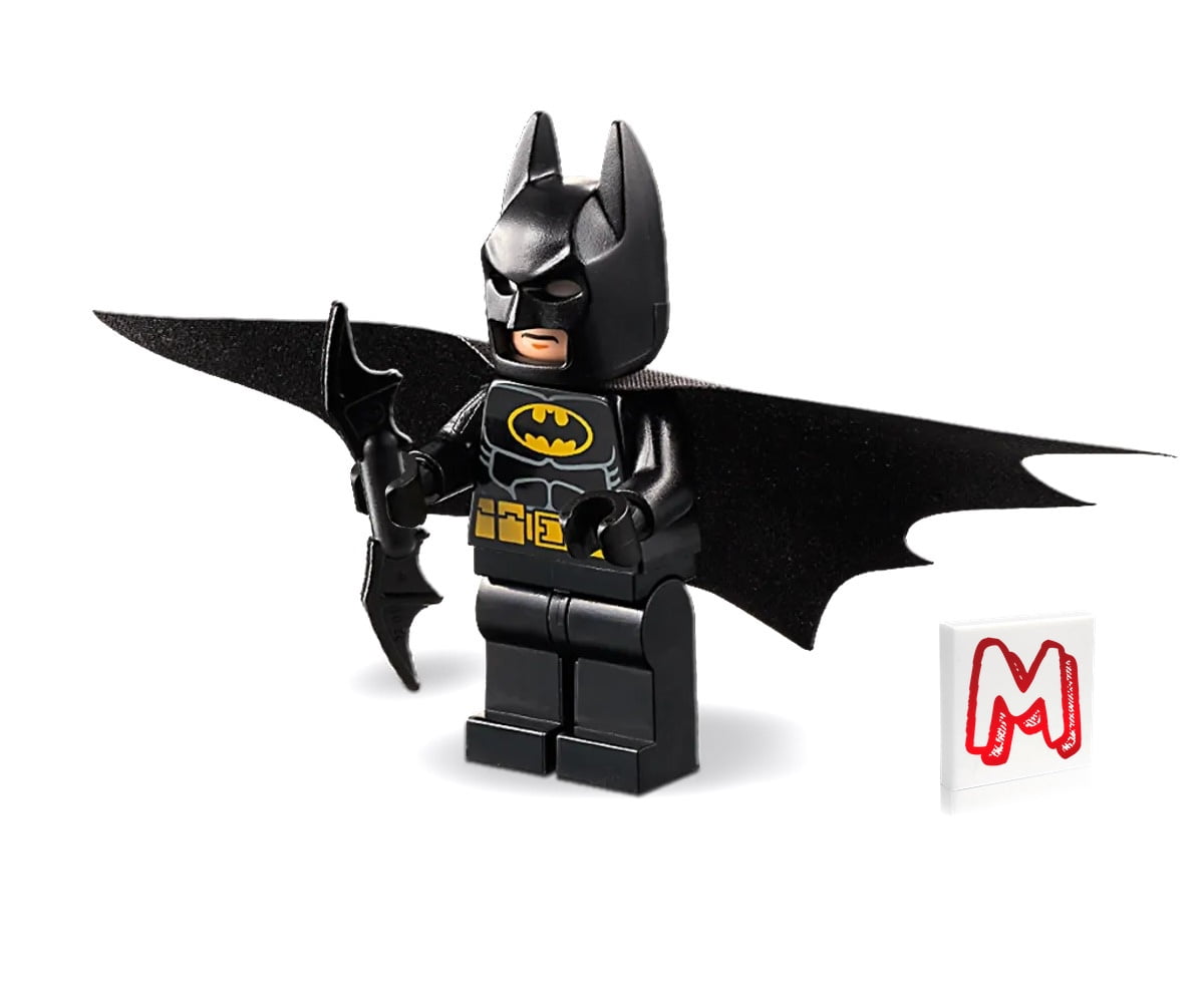 LEGO Super Heroes DC Batman Minifigure Batman in Black Suit with Outstretched Batcape and Bat a rang 76158 Walmart