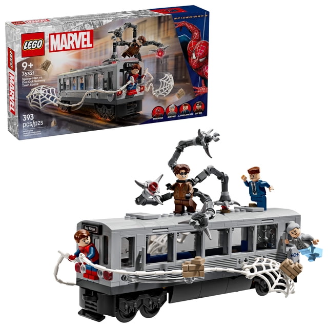 LEGO Marvel Spider-Man vs. Doc Ock Subway Train Scene - Action Figures Kids Toy - Spider-Man Building Toy for Boys & Girls, Ages 9+ - Marvel Collectible with 4 Minifigures - Gift for Birthdays -76321