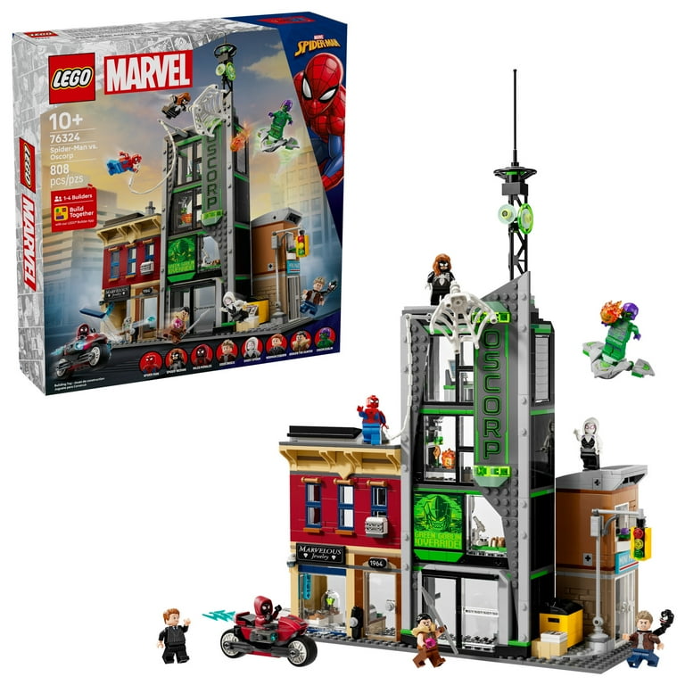 LEGO Marvel Spider-Man Oscorp Building Toy Pretend Play Set