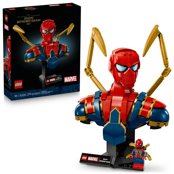 LEGO Marvel Iron Spider-Man Bust Collectible - Building Kit for Adults, Ages 18+ - Includes Iron Spider-Man Minifigure - Collectible Model for Super Hero Fans - Gift for Men and Women - 76326