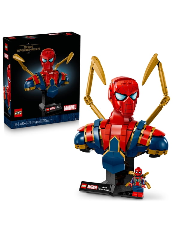 Marvel Iron Spider-Man Bust Collectible - Building Kit for Adults, Ages 18+ - Includes Iron Spider-Man Minifigure - Collectible Model for Super Hero Fans - Gift for Men and Women - 76326