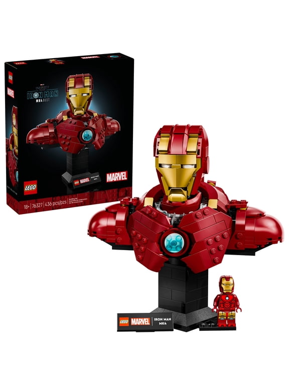 Marvel Iron Man MK4 Bust - Building Kit for Adults, Ages 18+ - Includes Iron Man Minifigure - Collectible Model for Super Hero Fans - Gift for Men and Women - 76327