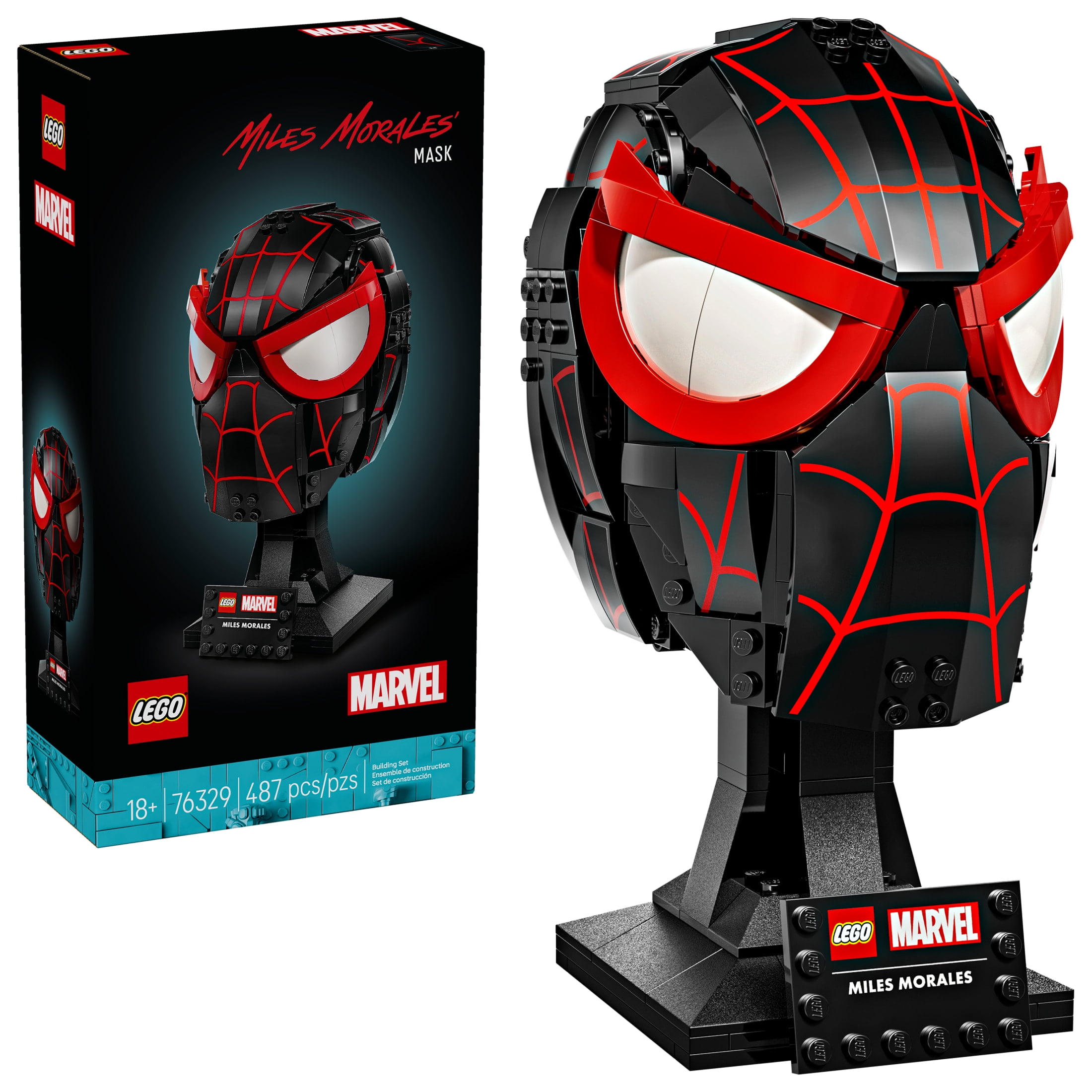 LEGO Marvel Miles Morales Mask Building Set - Spiderman Room Decor & Movie Collectible - Building Blocks for Adults, Ages 18+ - Gift for Birthdays - 76329