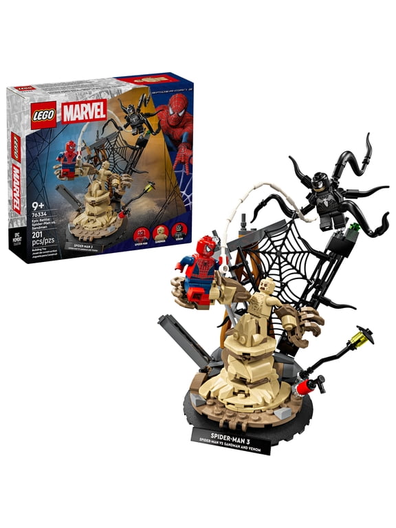 Marvel Epic Battle: Spider-Man vs. Sandman Building Toy for Boys & Girls - Super Hero Playset W/Venom, Sandman, & Spider-Man Minifigures - Gift Idea for Birthdays - Ages 9+ - 76334