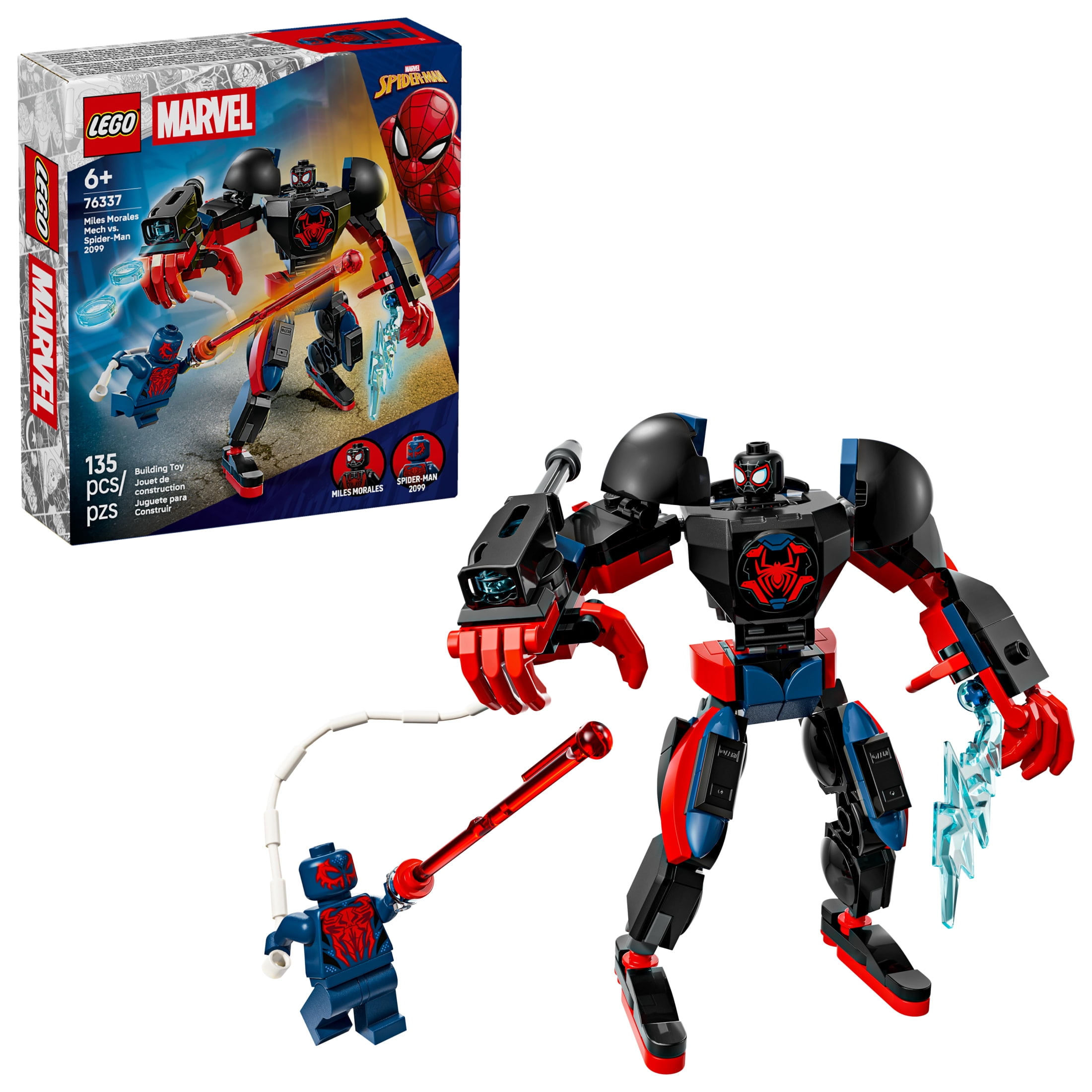 LEGO Marvel Miles Morales Mech vs Spider-Man 2099 - Building Toy
