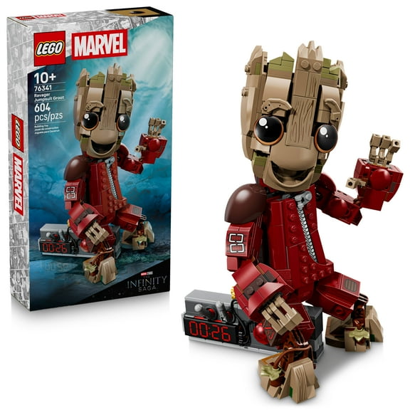 LEGO Marvel Ravager Jumpsuit Groot Building Toy for Boys & Girls - Poseable Display & Play Figure W/Detonator Device & Adjustable Eyebrows for Kids, Ages 10+ - Gift Idea for Birthdays - 76341