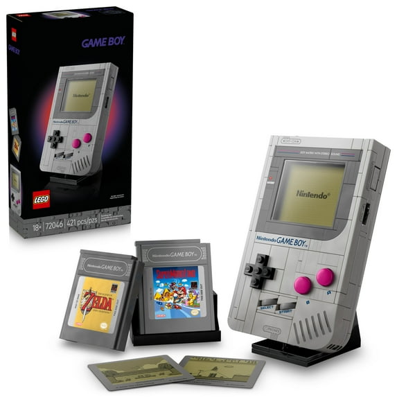 LEGO Super Mario Game Boy - Retro Building Sets for Adults, Ages 18+ - Collectible Model with Game Paks and Display Stand - Birthday Gifts for Men & Women - 72046