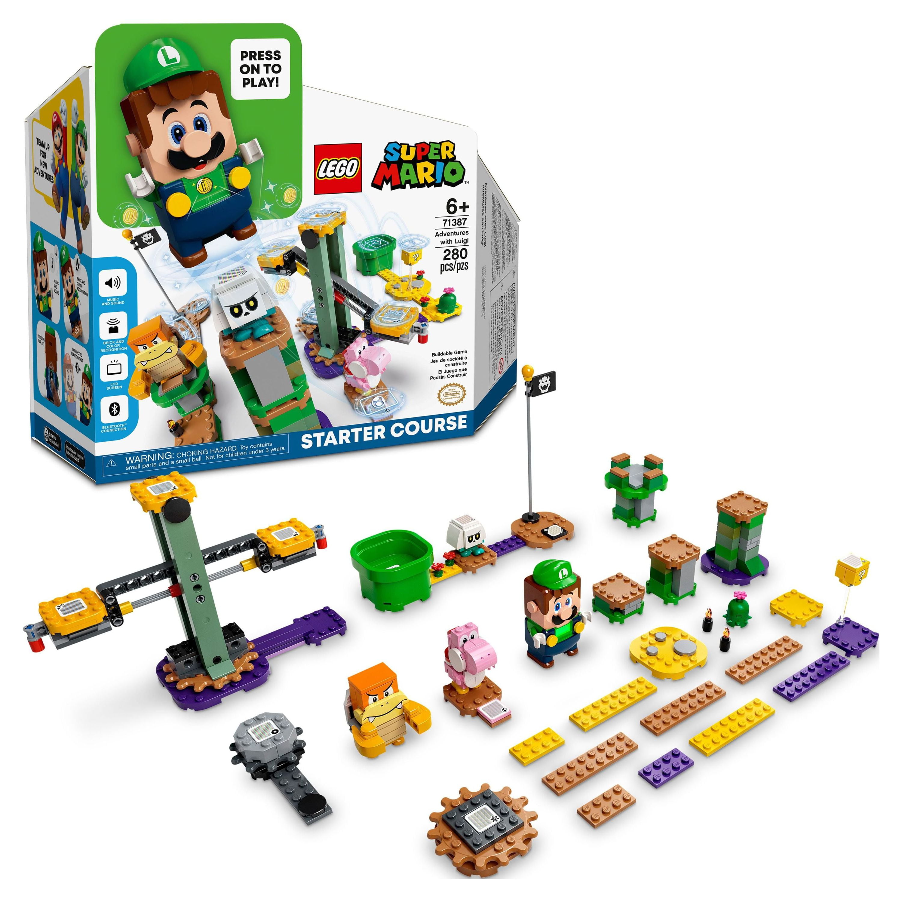 LEGO Super Mario Adventures with Luigi Starter Course 71387 Toy for Kids,  Interactive Figure and Buildable Game with Pink Yoshi, Birthday Gift for