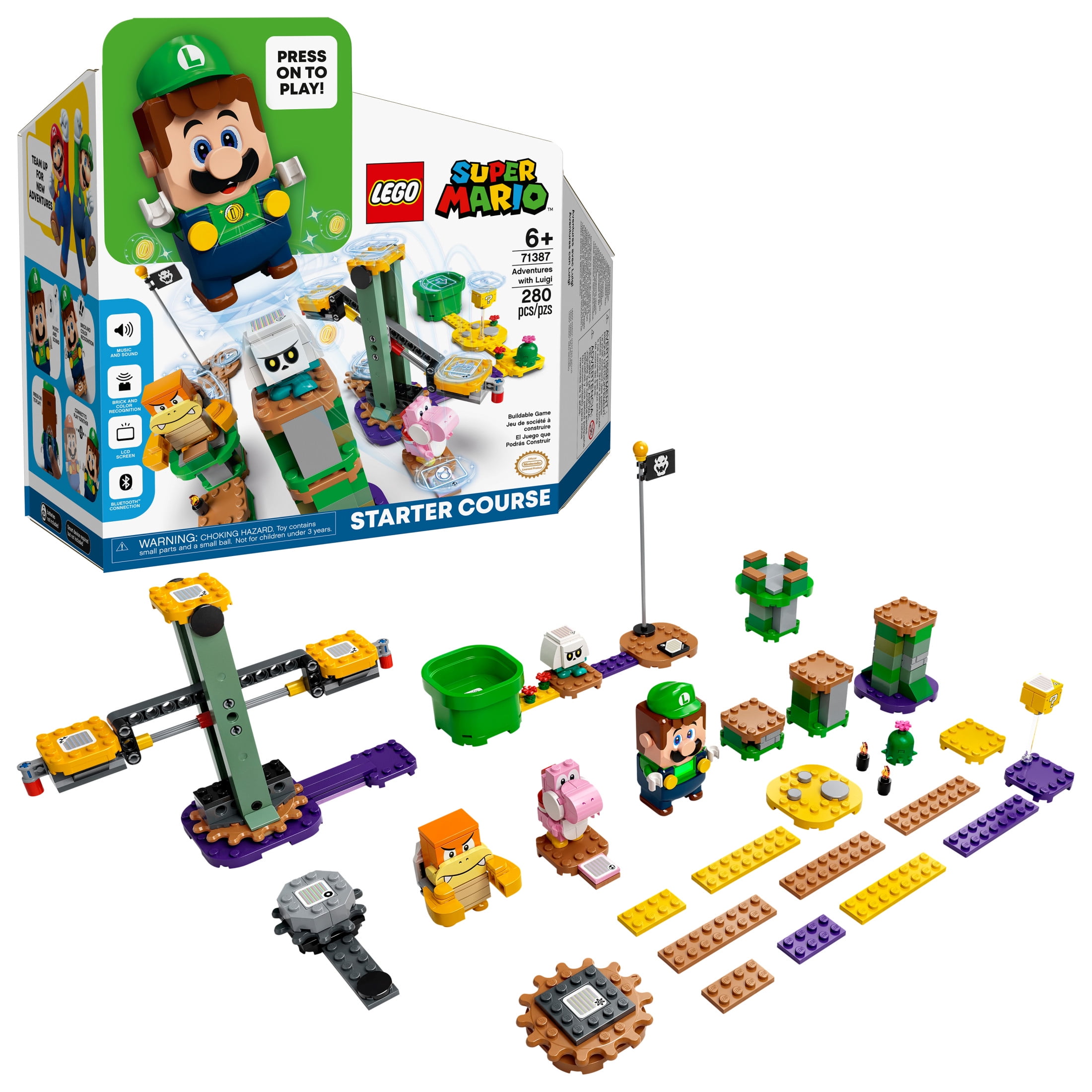 LEGO Super Mario Adventures with Luigi Starter Course 71387 Toy for Kids, Interactive Figure and Buildable Game with Pink Yoshi, Birthday Gift for Super Mario Bros. Fans, Girls & Boys Gifts Age 6 Plus