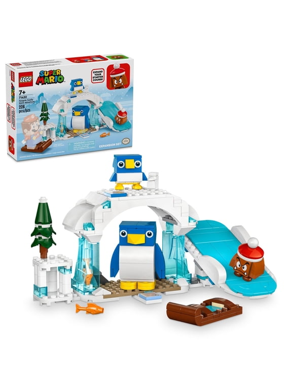 Super Mario Penguin Family Snow Adventure Expansion Set, Build and Display Toy for Kids, Includes a Goomba Figure and Baby Penguin, Gift for Gamers, Boys and Girls Ages 7 and Up,71430