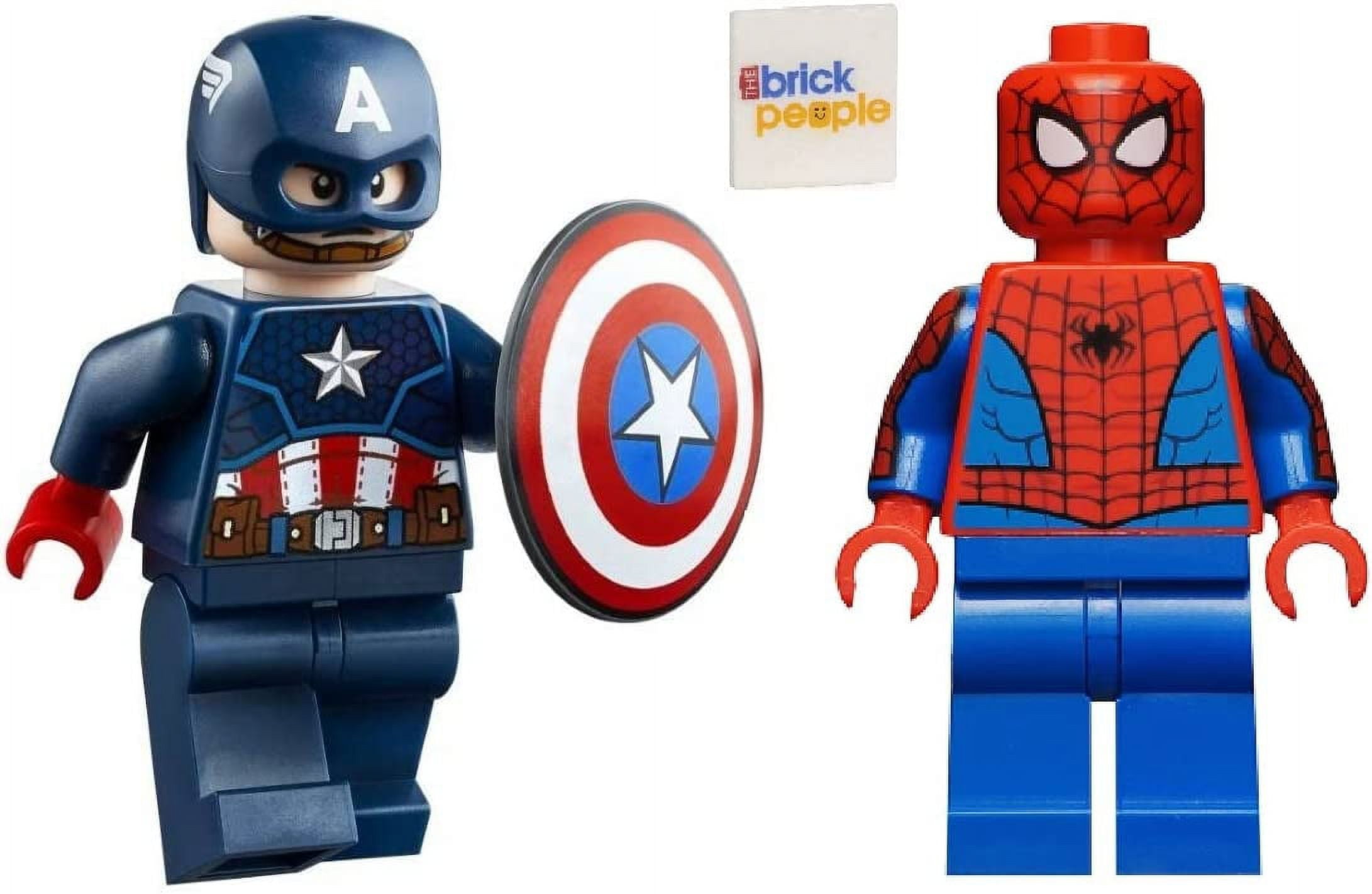 LEGO Superheroes Combo: Captain America with Mjolnir and Spider-Man with  Printed Arms 