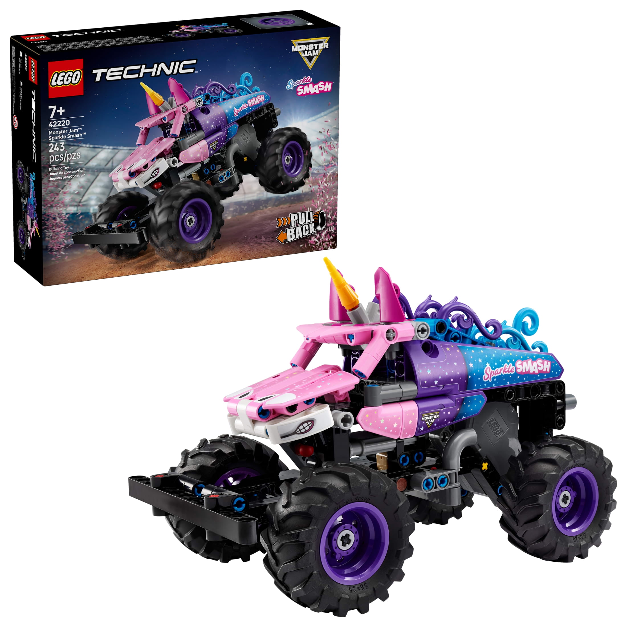 LEGO, Technic Monster Jam Sparkle Smash Pull-Back Truck Toy for