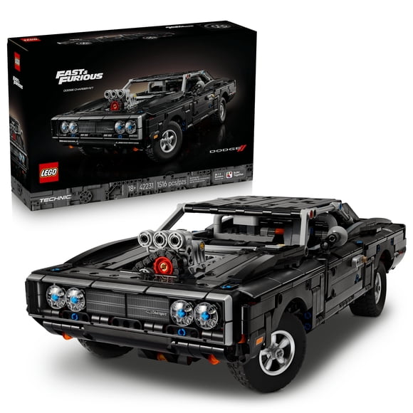 LEGO Technic Fast and Furious Dodge Charger R/T Car - Building Set for Adults, Ages 18+ - Collectible Model Car Kit for Fans - Detailed Features - Gift for Birthdays - 42231