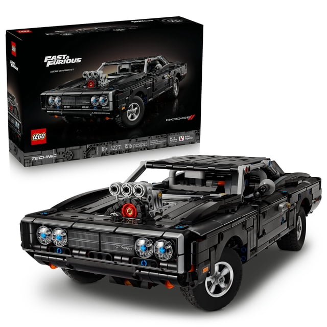 LEGO Technic Fast and Furious Dodge Charger R/T Car - Building Set for Adults, Ages 18+ - Collectible Model Car Kit for Fans - Detailed Features - Gift for Birthdays - 42231