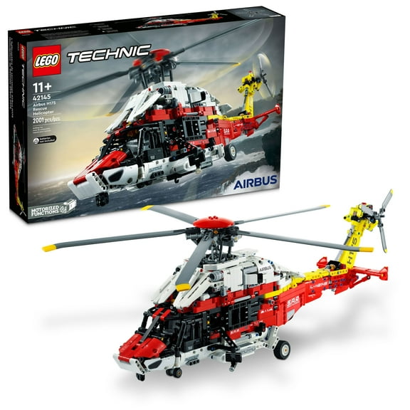 LEGO Technic Airbus H175 Rescue Helicopter Toy, With Spinning Rotors and Motorized Features, 42145