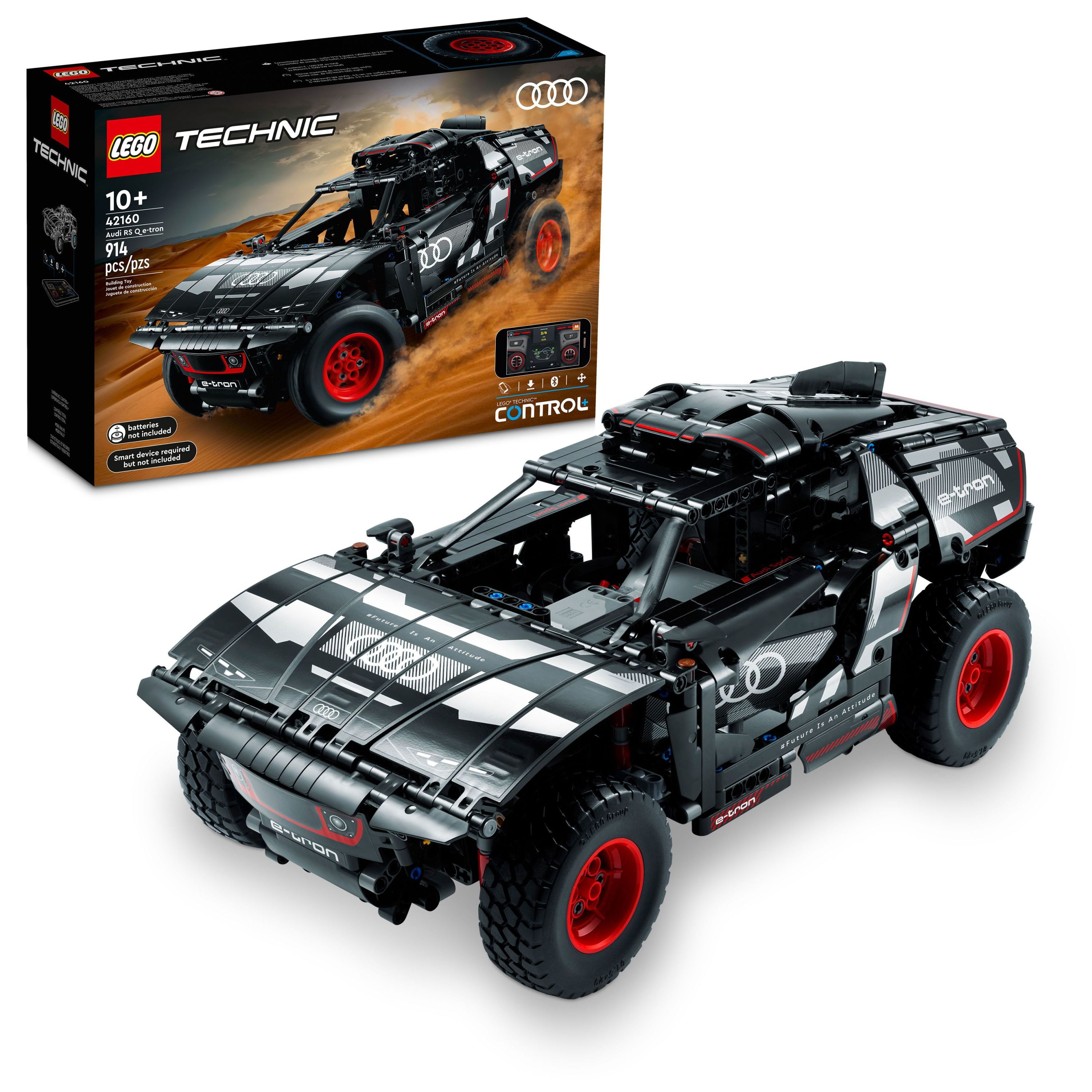 LEGO Technic Audi RS Q e-tron 42160 Advanced Building Kit for Kids Ages 10  and Up, this Remote Controlled Car Toy Features App-Controlled Steering and