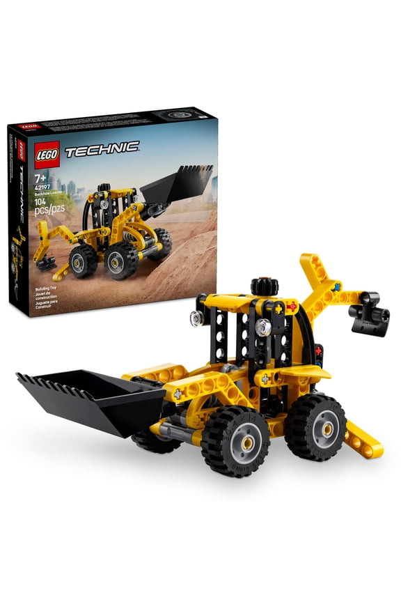 Technic Backhoe Loader Construction Toys - Building Toys Set for Boys & Girls, Ages 7+ - Educational Gift Ideas for Kids Birthday W/ Usable Back Digger, Scoop, & Outriggers - 42197