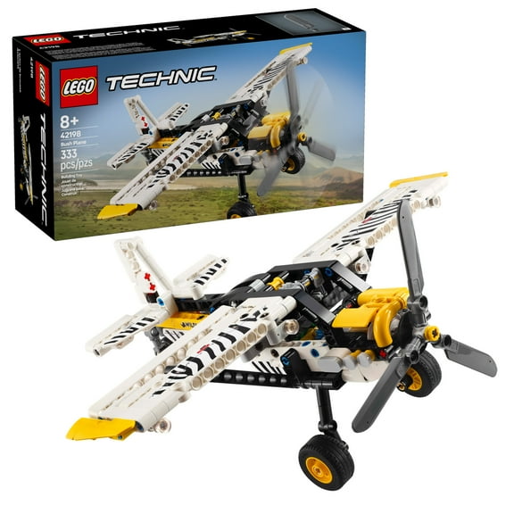 LEGO Technic Bush Plane Toy - Buildable Airplane Toy for Kids, Boys and Girls, Ages 8+ - Model Airplane Gift with Spinning Propeller, 4-Cylinder Piston Engine, and More - 42198