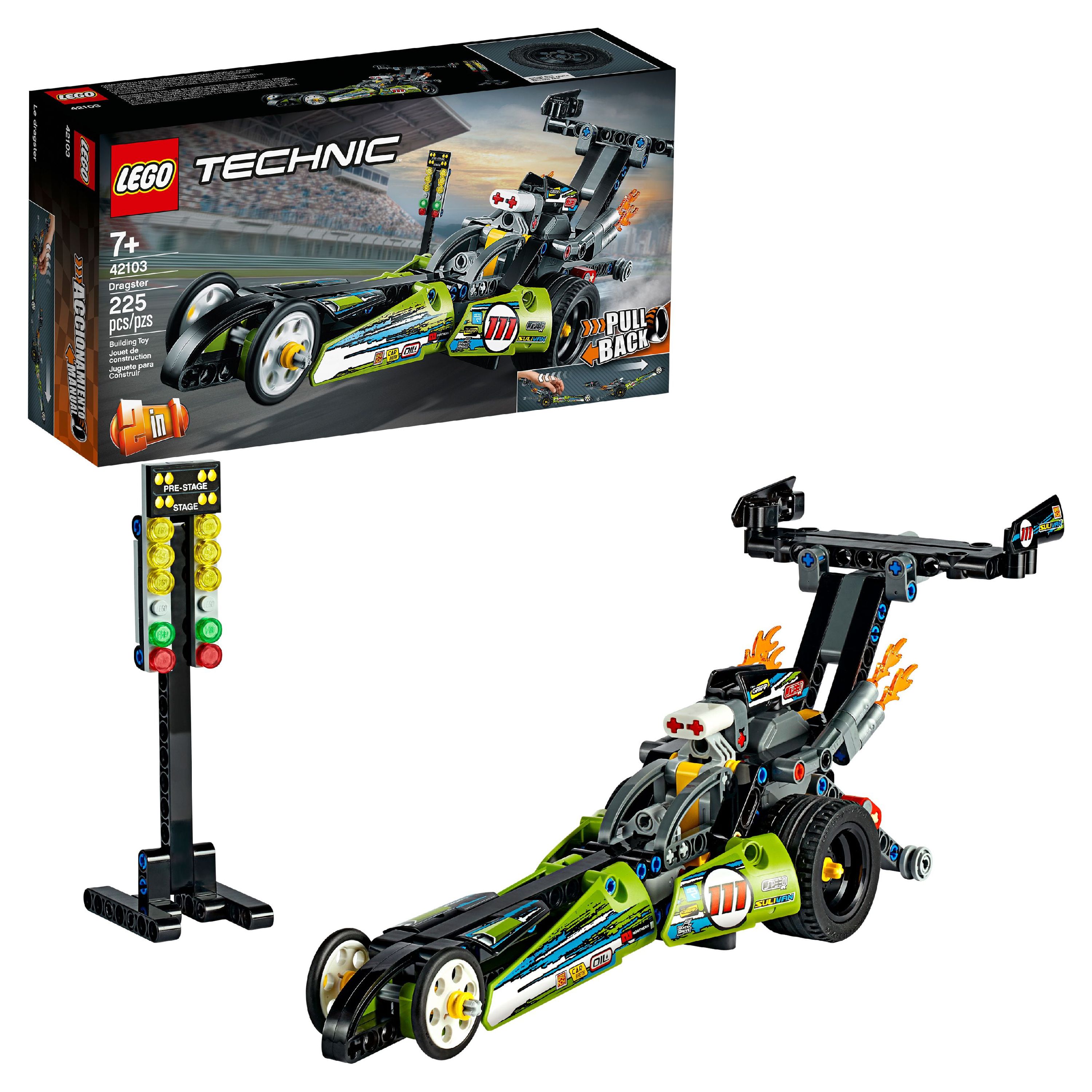 LEGO Technic Dragster 42103 Pull-Back Racing Toy Building Kit (225 pieces) - image 1 of 7