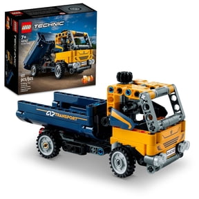 LEGO Technic Dump Truck 2in1 Toy Building Set, Model Construction Vehicle and Excavator Digger Kit, Engineering Building Toys for Back to School, Gift for Kids, Boys, Girls Ages 7+ Years Old, 42147