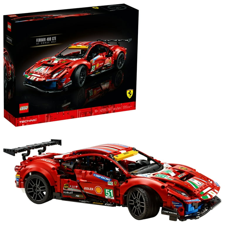 LEGO Technic Ferrari 488 GTE AF Corse 51 Super Car Model Kit 42125 Adult Collector s Set Walmart