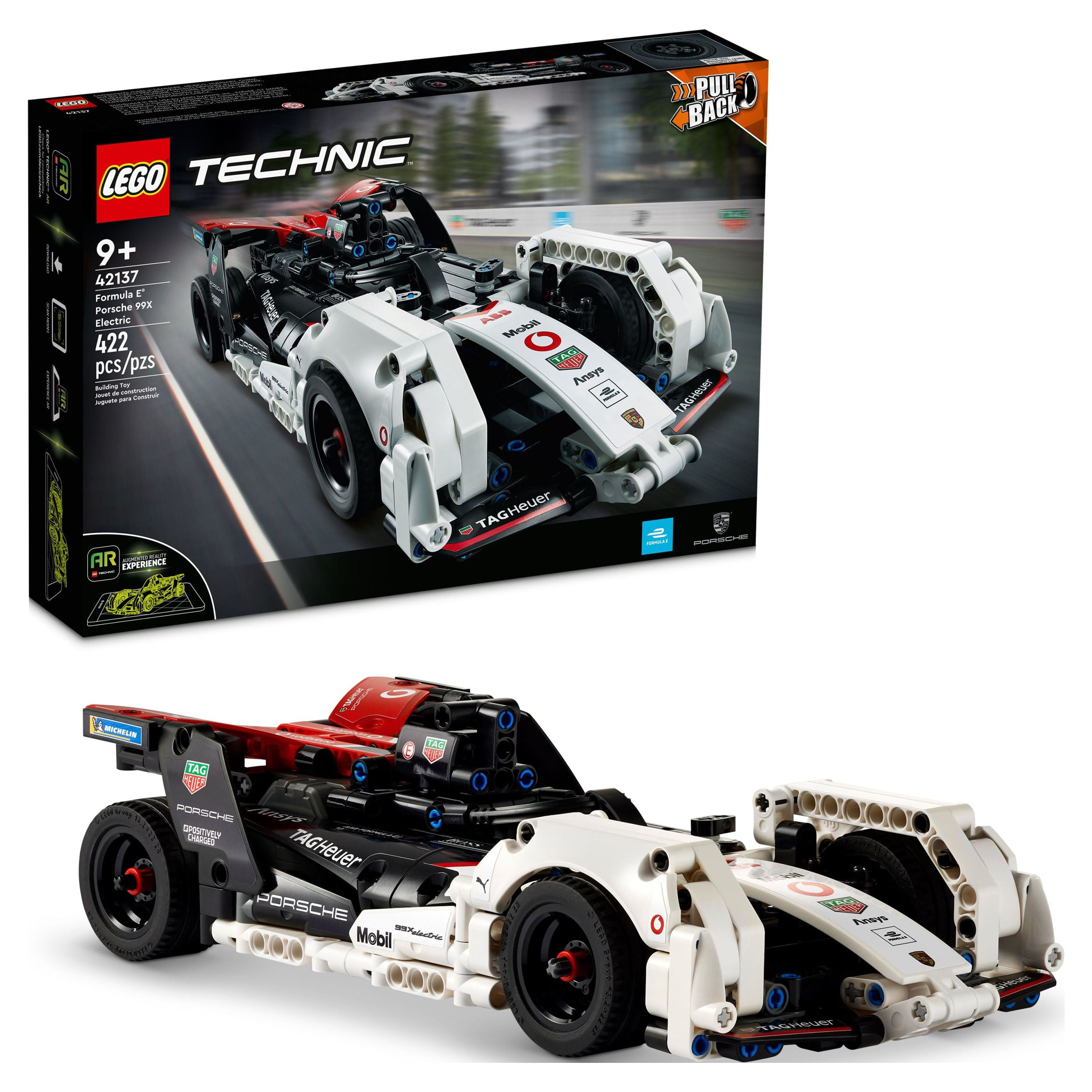 LEGO Technic Formula E Porsche 99X Electric 42137, Pull Back Toy Racing Car  Model Building Kit with Immersive AR App Play, Gifts for Kids, Boys 