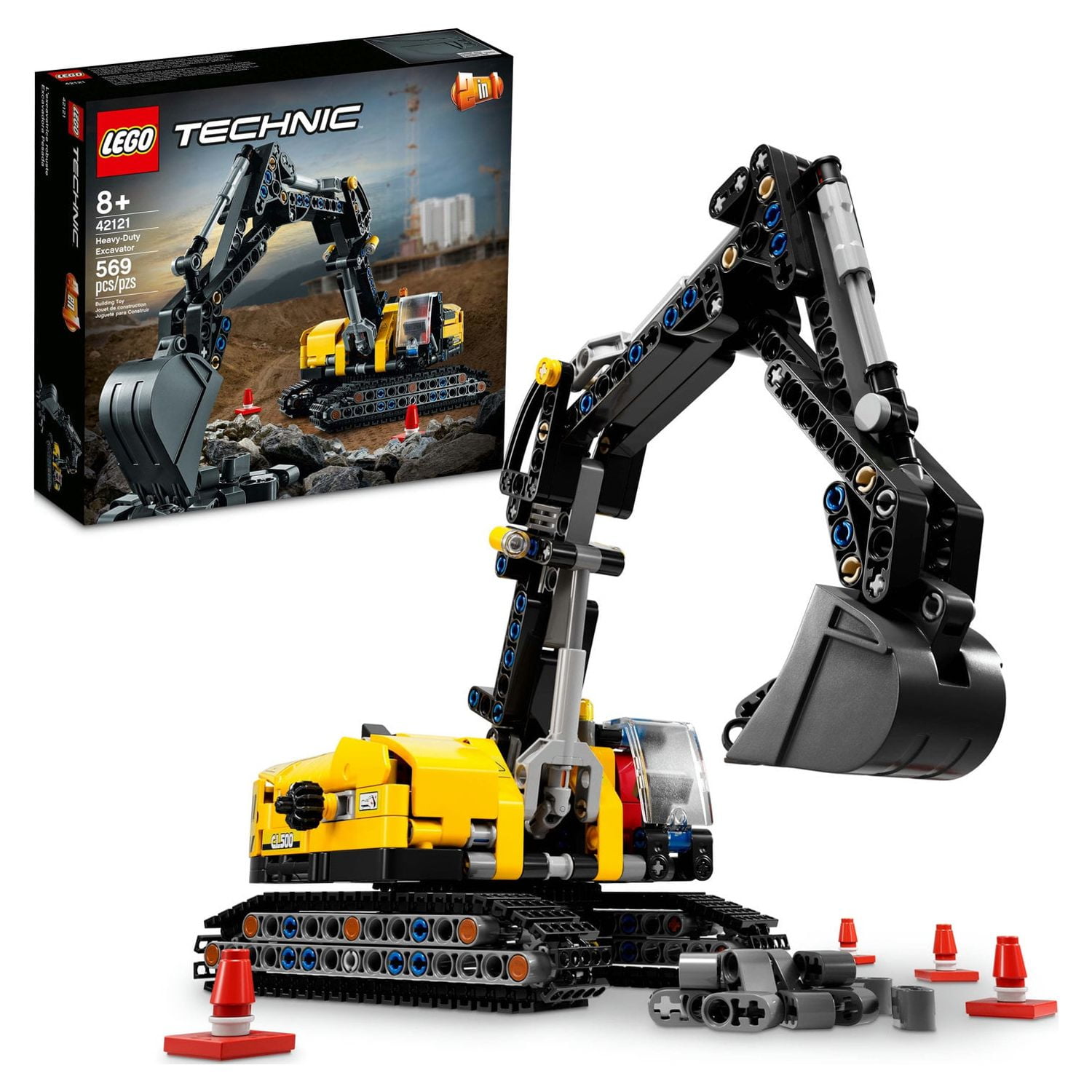 LEGO Technic Heavy-Duty Excavator 42121 2-in 1 Model Building Toy