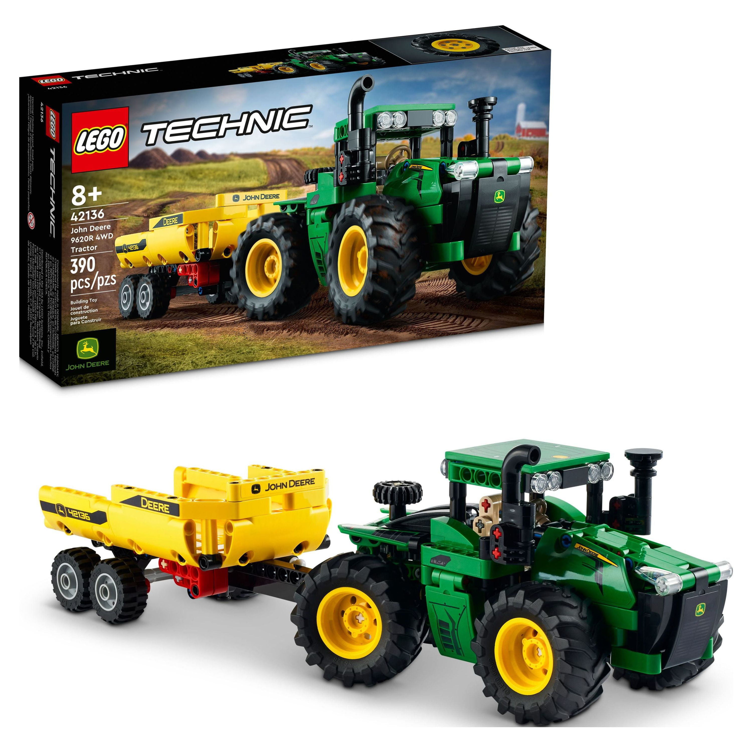 LEGO Technic John Deere 9620R 4WD Tractor Toy 42136 Building Toy