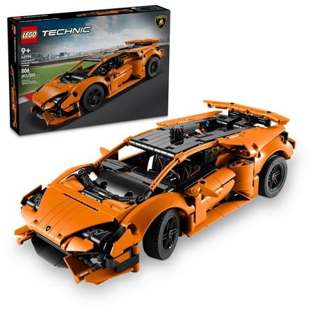 LEGO 42196 - Technic Lamborghini Hurcan Tecnica Orange Advanced Building Toy, Lamborghini Car Toy for Kids Room, Model Car Vehicle Set for Boys and Girls Ages 9 and Up