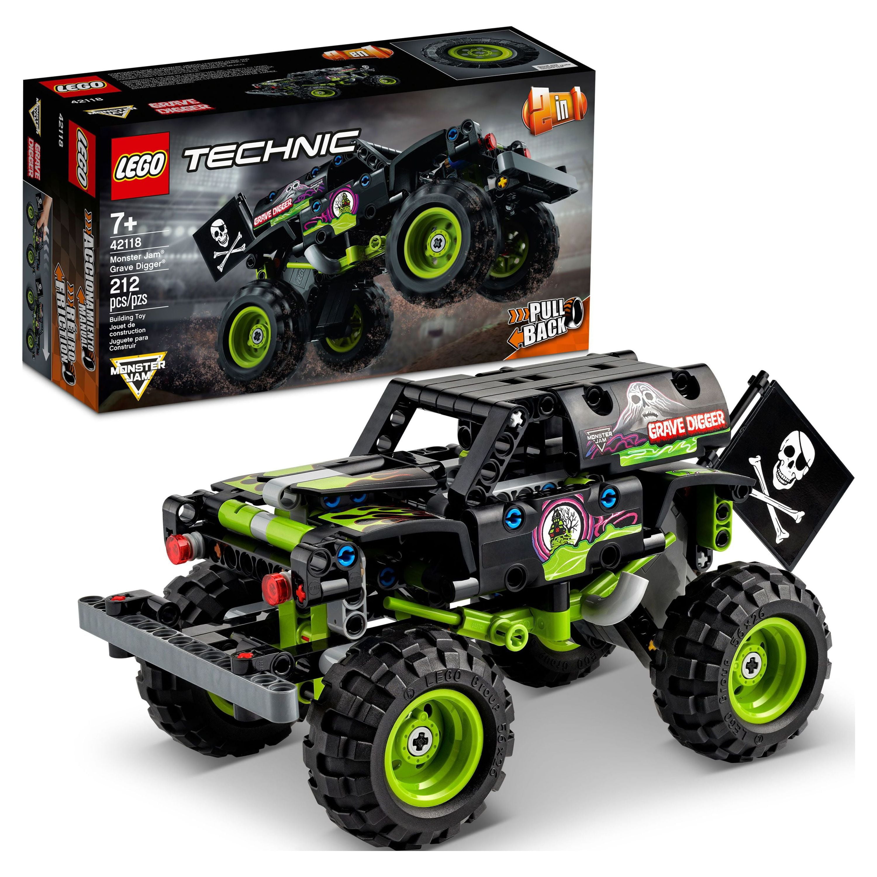 LEGO Technic 42118 Monster Jam Grave Digger, Jouet Truck, Buggy, Cascade  Voiture, 7 Ans - ADMI