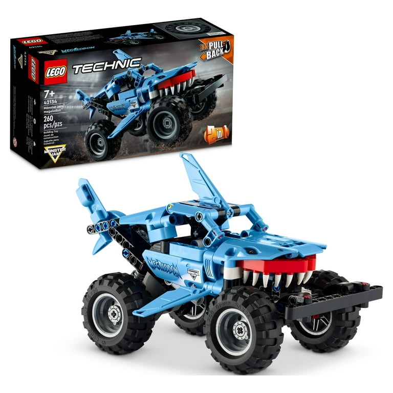 LEGO Technic Monster Jam Megalodon 42134 2 in 1 Pull Back Shark Truck to  Lusca Low Racer Car Toy, 2022 Series, Set for Kids, Boys and Girls 7 Plus  Years Old 