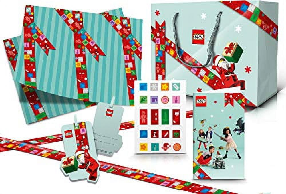 LEGO printed wrapping paper - Easy Christmas Craft - No Time For Flash Cards