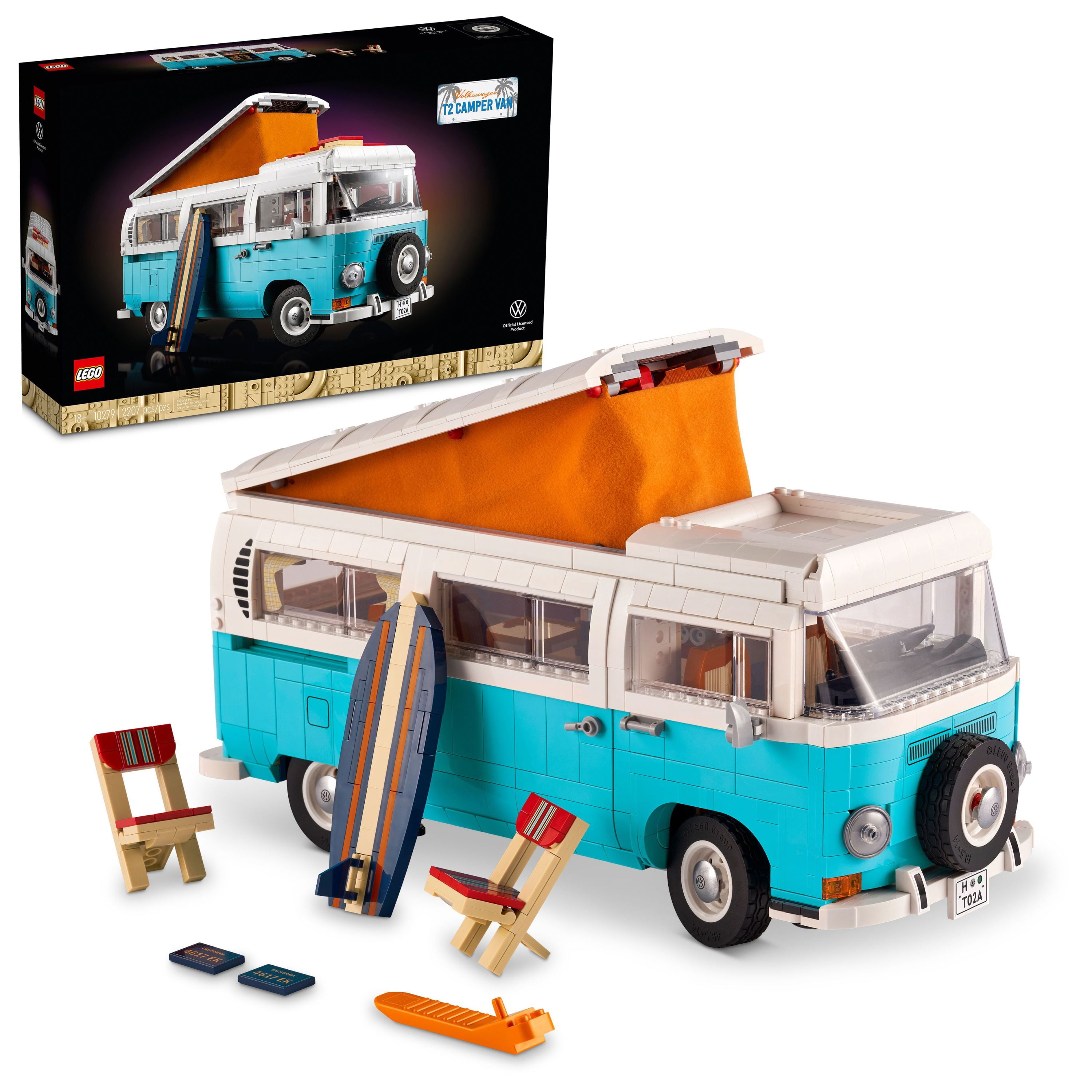 kasket Udstyre Fristelse LEGO Volkswagen T2 Camper Van 10279 Building Kit (2,207 Pieces) -  Walmart.com