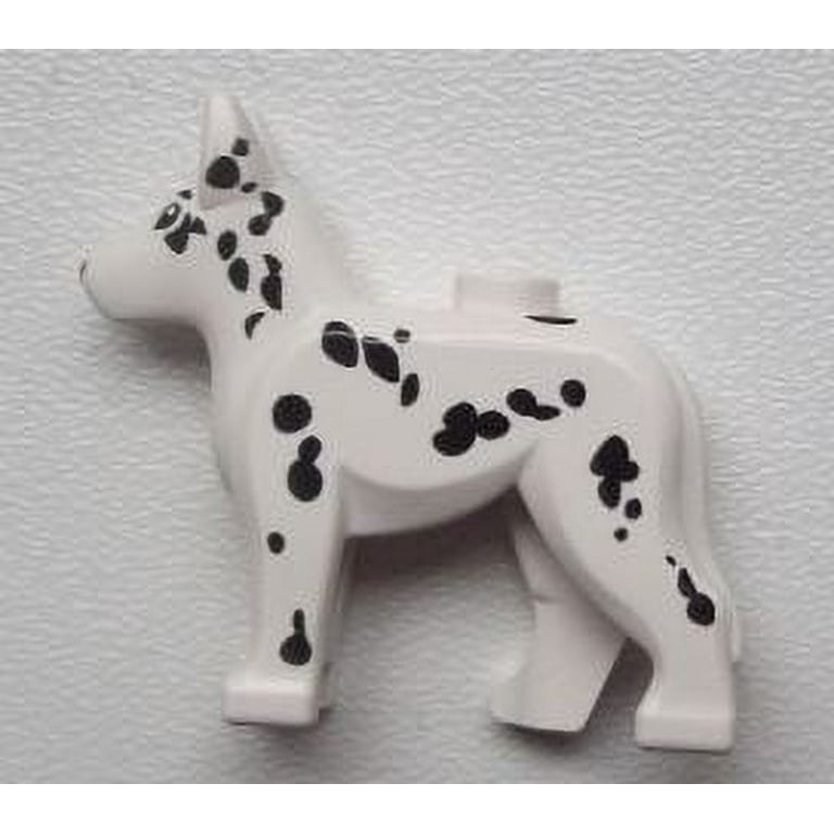 LEGO White Dog Alsatian German Shepherd with Black Eyes Nose