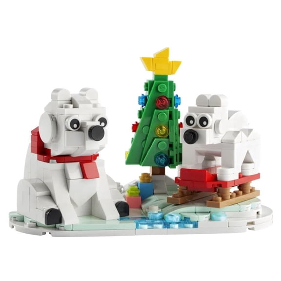 LEGO Wintertime Polar Bears 40571 Christmas Dcor Building Kit, Polar Bear Gift, Great Stocking Stuffer for Kids, Features a Christmas Tree Toy and Two Polar Bear Toys