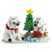 LEGO Wintertime Polar Bears 40571 Christmas Décor Building Kit, Polar Bear Gift, Great Stocking Stuffer for Kids, Features a Christmas Tree Toy and Two Polar Bear Toys