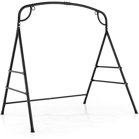 LEHOME 660-Lbs Metal Hammock Stand - Heavy Duty Porch Swing Stand w/ 4 Support Bars, 2 Hanging Ways, A-Frame Hanging Stand for Lawn Garden Backyard Indoor Outdoor, Hammock Chair not Include