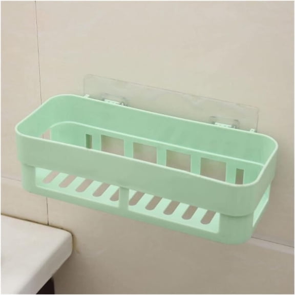 LEHOME Bathroom Shelf Bathroom Storage Shelf Toilet Organizer Bathtub Tray Holder Mounted Corner Rack Kitchen Accessories Bathroom Wall Shelves (Color : B-Green, Size : 2 Pieces)